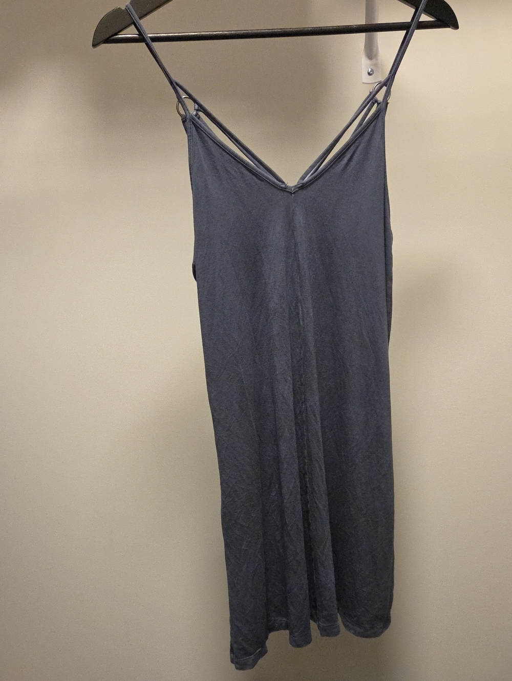 American Eagle Outfitters Charcoal Gray Double-Strap Slip Mini Dress
